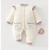 Baby Winter Jumpsuit: Soft Cotton Floral Long Sleeve for 100-Day Infants