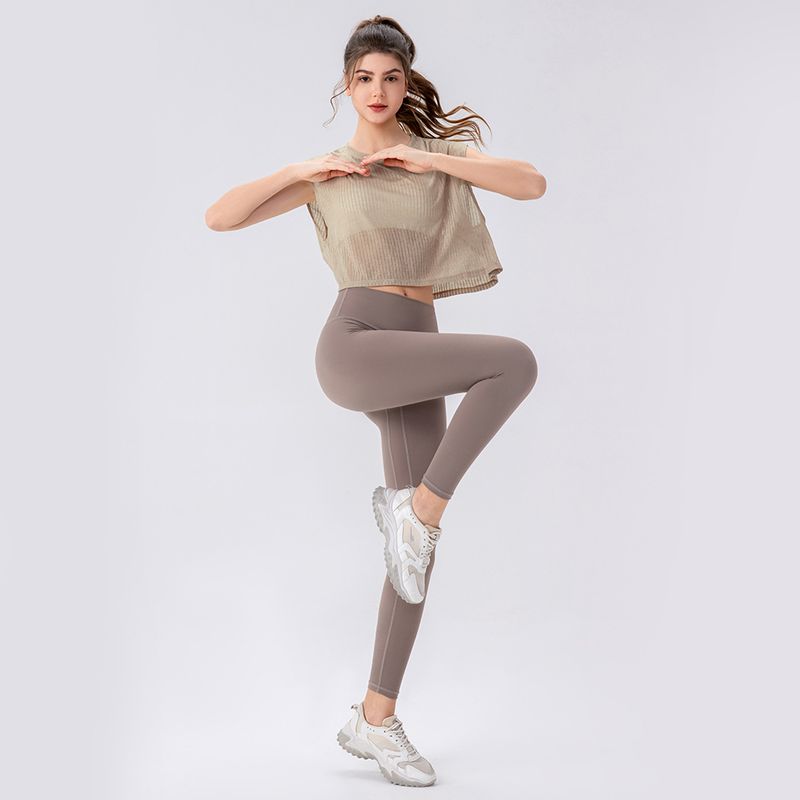 Export Cut Out Sleeveless Short Gym Blouse Yoga
