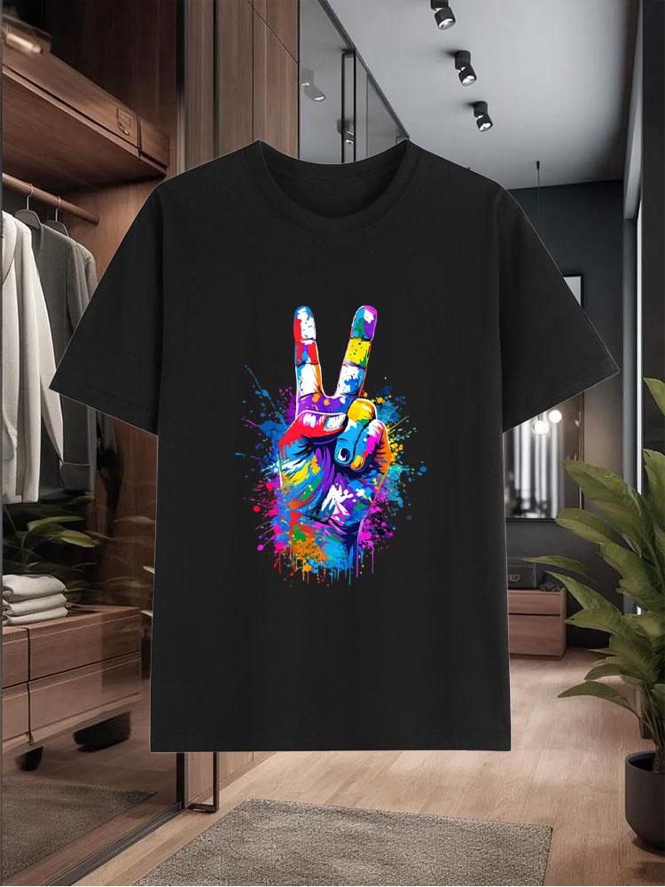 Men's New 100% Cotton T - Shirts for Summer  A Loose, Breathable and Casual Short - Sleeve Top