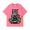 275 GSM Washed T-shirts 100% Cotton Demon Slayer V116 Tanjiro Print Unisex Heavy Cotton T Shirt
