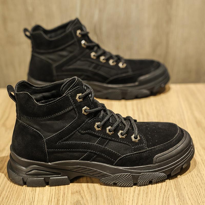 Fashion Luxury Brand Lace-Up Men Sneakers Outdoor Male Comfortable Hiking Shoe 2024 Hot Sale Men's Classic Casual Leather Ankle Boots