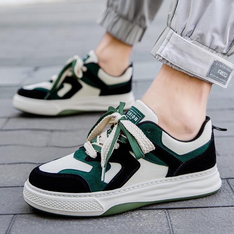2024 Autumn Trendy Men's Thick-Soled Korean Style Casual Canvas Sneakers