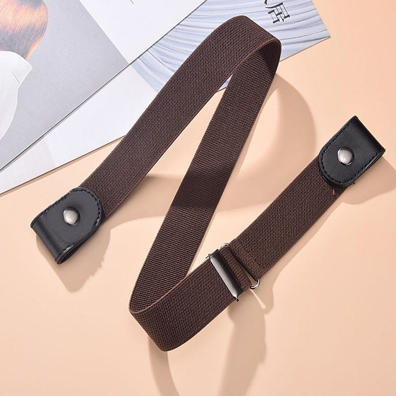 New Unisex Buckle-Free Elastic Belt For Jeans Pants Dress Stretch Waist Belt