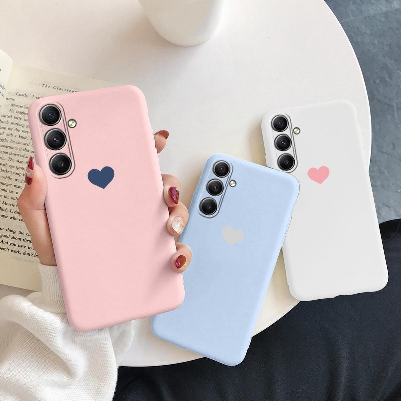 Love Heart Patterned Soft Silicone Case For Samsung A55 A35 M35 Xiaomi Redmi Note 13 Pro iPhone Huawei Honor Realme Camera Protective Shockproof Cover