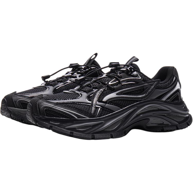 Li Ning Kids Sports Lifestyle Series Comfortable Versatile Shock Absorption Rebound Low-Top Casual Shoes Kids sneaker Black YKCV094-1