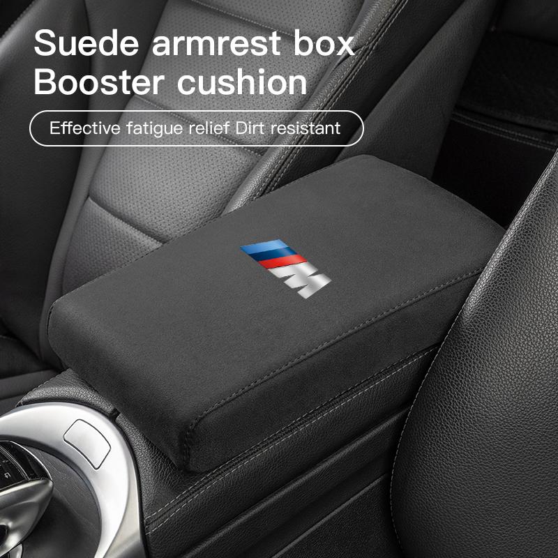 DSJW3 Car Suede Armrest Cover Cushion Armrest Box Protective Pad For BMW X1 X3 X4 X5 E46 E90 F20 E60 E39 F10 M1 M2 M3 M5 M6 E87 M E36