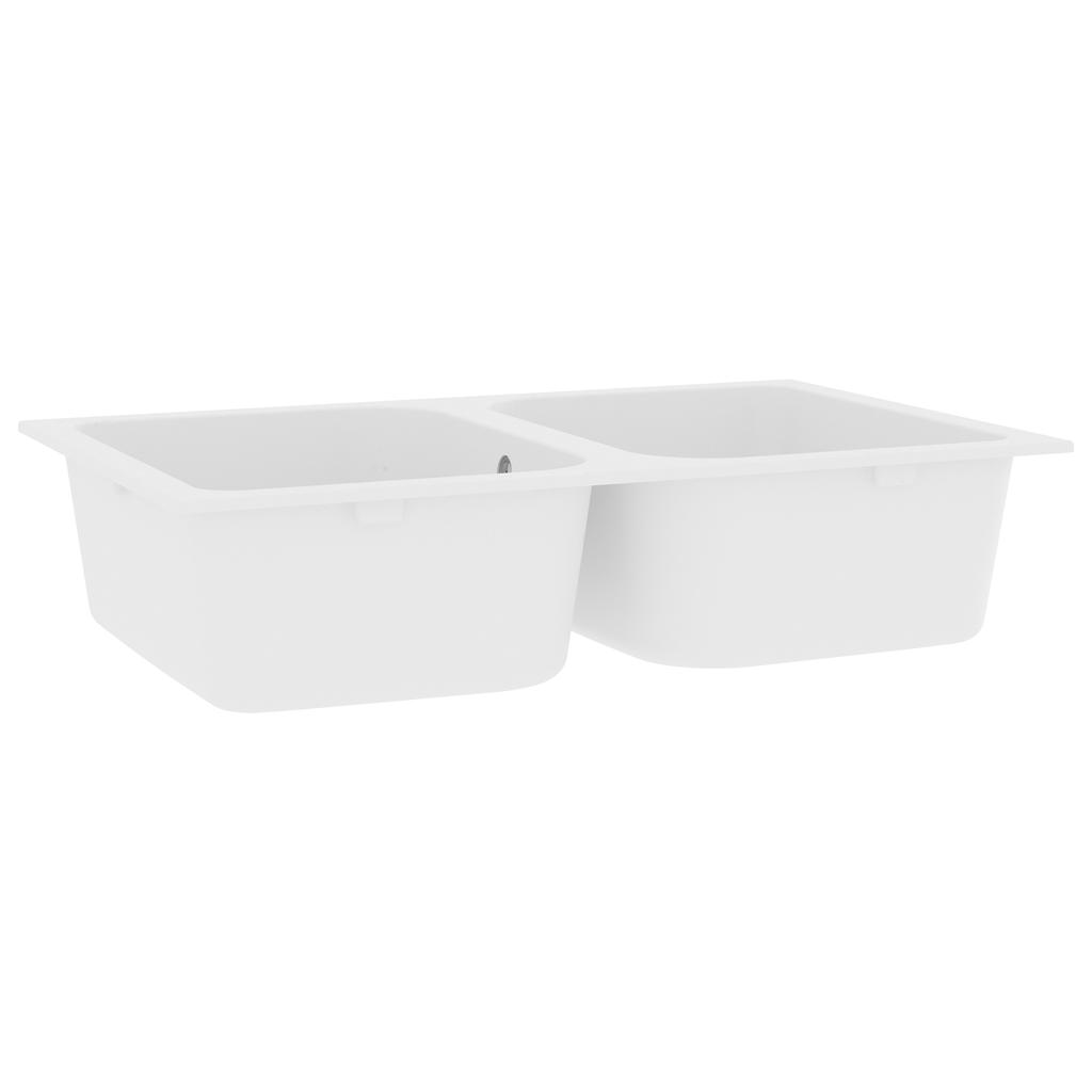 Kitchen Sink White 76 x 48 x 30 cm Quartz and Resin