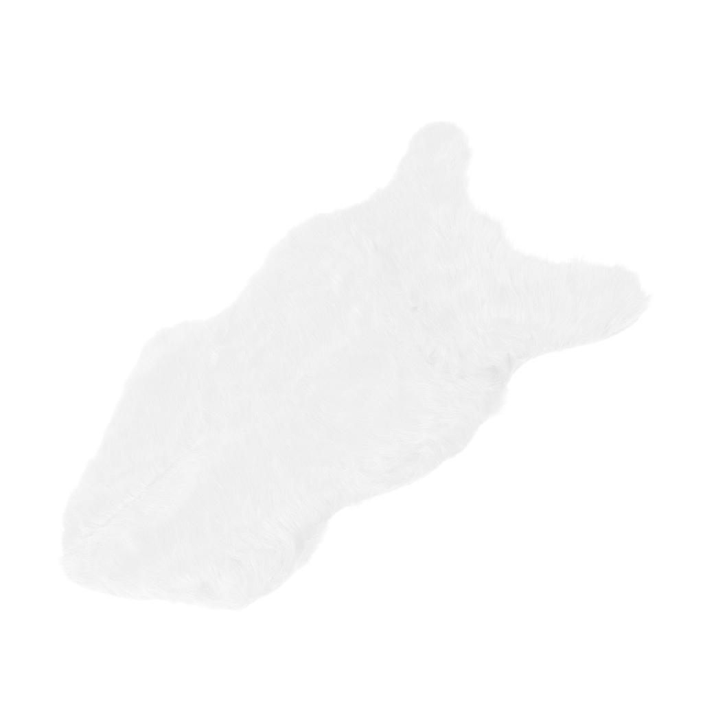 Teppich aus Kunstschaffell, weicher Teppich, Bereichsteppich für Schlafzimmer, Sofa, Boden, Wohnzimmer, Dekoration, Weiß