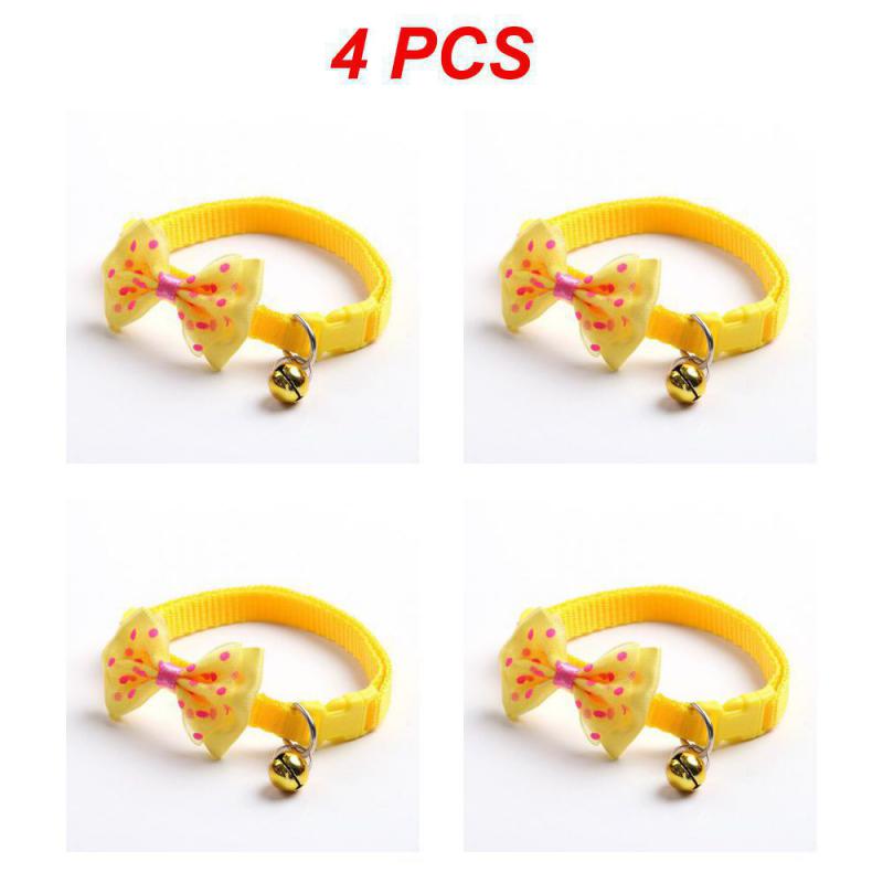 1/2/4PCS Dorakitten Bow Decor Pet Collar Adjustable Dot Design Cute Bell Dog Collar Bow Kitten Collar Pet Supplies Clothing