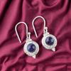 Natural Sodalite Gemstone 925 Sterling Silver Jewelry Handcrafted Earrings 1.43" EE-117-23