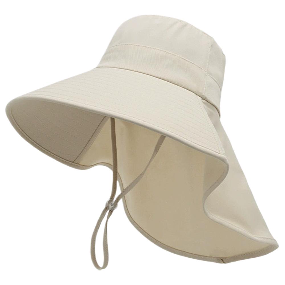 Women's Wide Brim Sun Hat Integrated Head and Neck Protection Foldable UV Protection Outdoor Fishing Hiking Cap