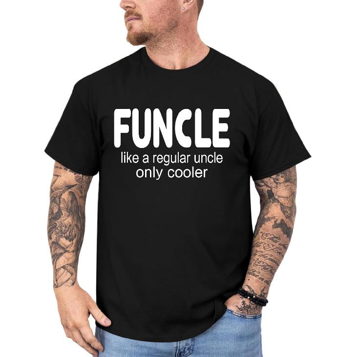 BINTEHGS Funcle Shirt for Men Funny Uncle Tshirts Shirts Graphic Tees Uncle Pregnancy Announcement Shirts