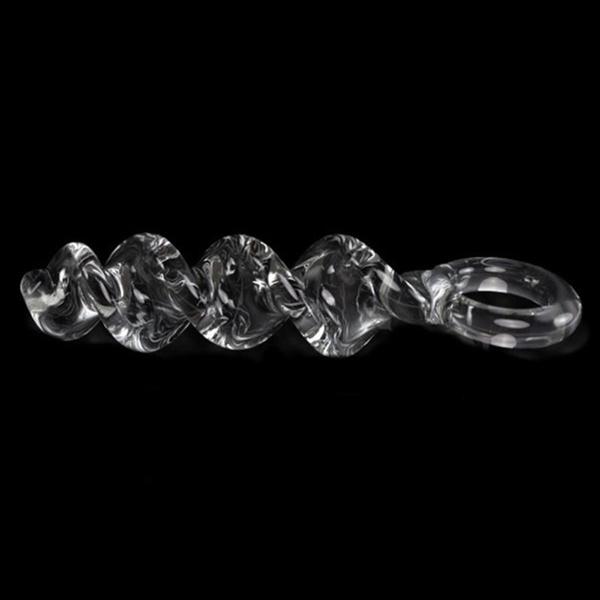 Spiral Glass Crystal Beads Anal Plug Wand