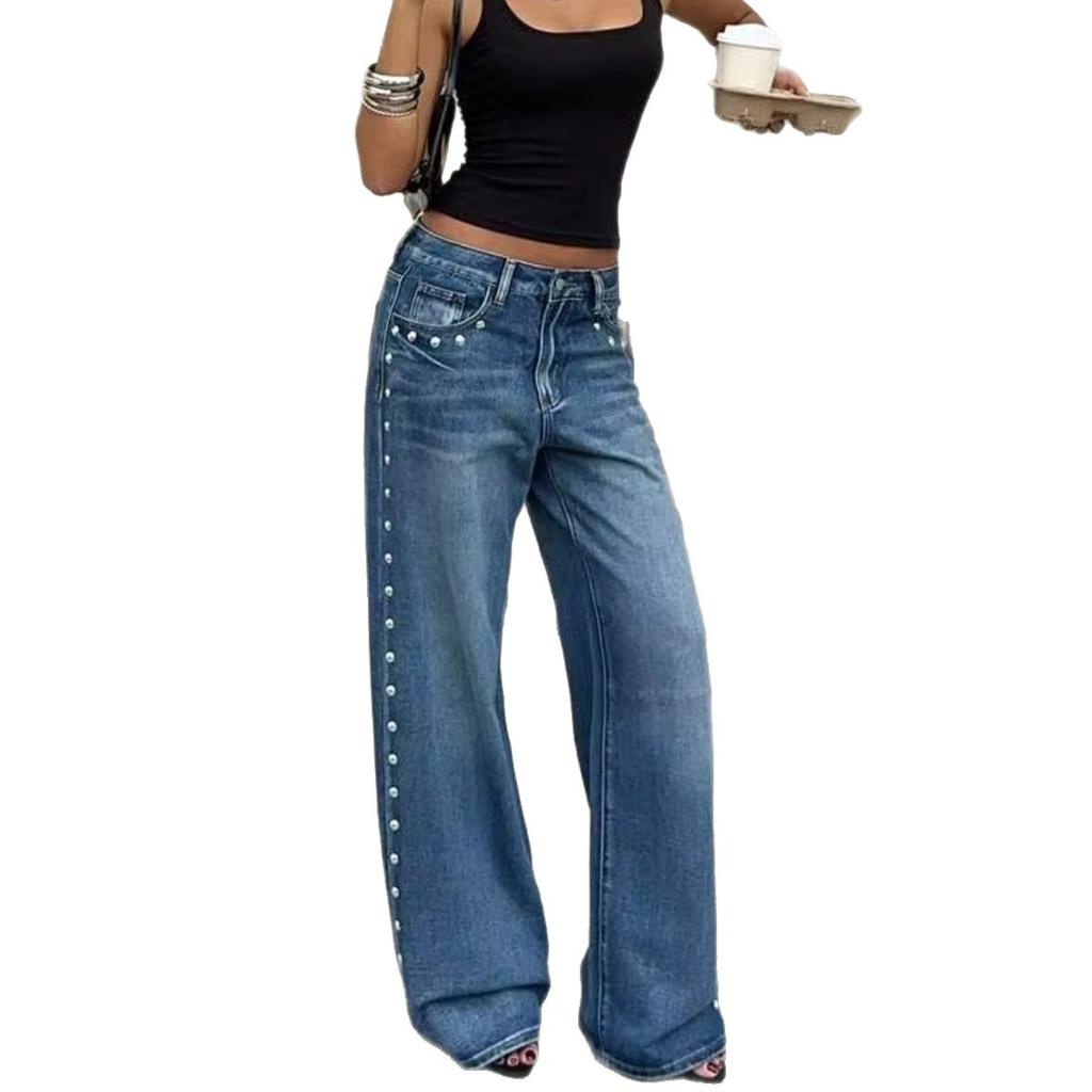 High Waist Straight Jeans Women Loose Casual Denim Trousers Daily Street Pants