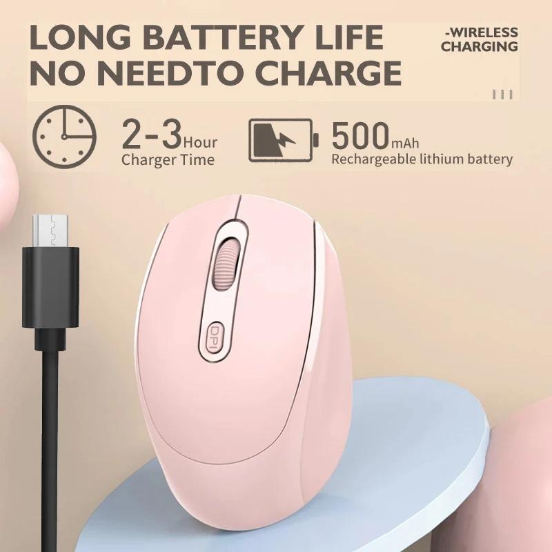 2.4GHz Bluetooth Wireless Optical Mouse with Receiver 1600 DPI 4 Button Ergonomic Mouse USB Rechargeable Silent Game Mice For MacBook Tablet Laptop