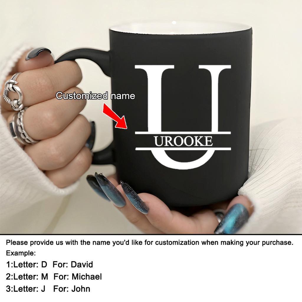 11oz Personalizowany Kubek do Mleka z Czarnym Napisem Dla Kawiarni, Ceramiczny Kubek do Kawy, Kubek do Picia, Filiżanka do Herbaty, Prezenty Świąteczne