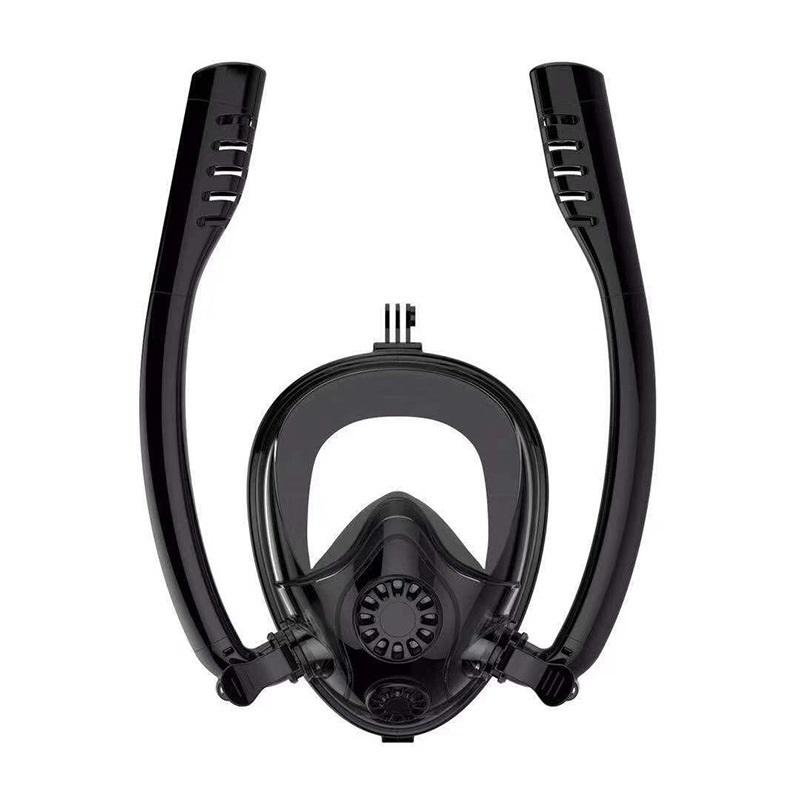 Full Face Snorkeling Mask Double Tube Silicone Full Dry Diving Mask Adult Swimming Mask Diving Goggles