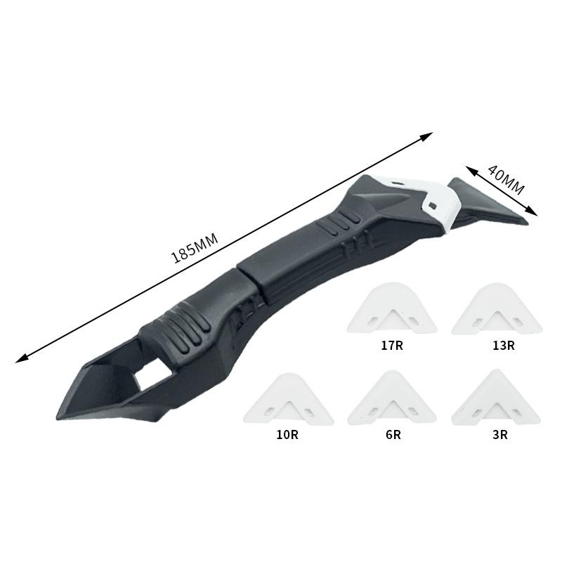 Set de instrumente pentru îndepărtarea netedă a răzuitorului din silicon 5 în 1 Set de instrumente de finisare pentru caafăt Kit de chit neted Set de unelte de mână pentru îndepărtarea mucegaiului de podea
