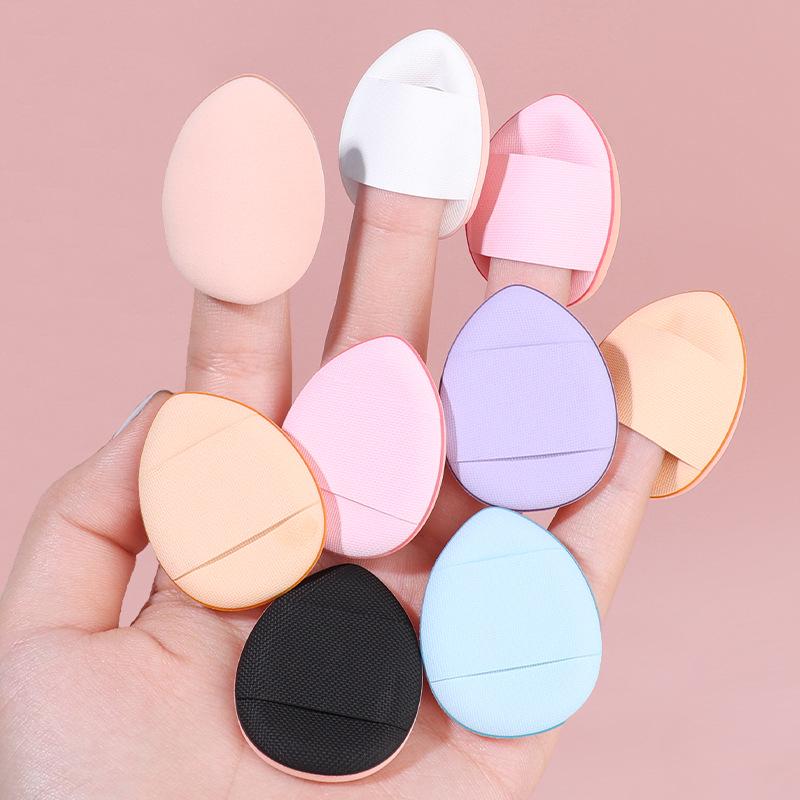 Mini Pink Finger Powder Puff: Dual-Use Air Cushion Makeup Sponge for Wet & Dry Application Without Absorbing Foundation