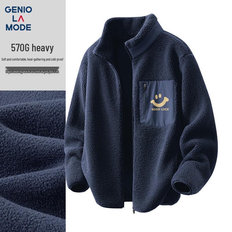 GENIOLAMODE Men's Heavyweight Double-Sided Fleece Jacket