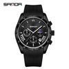 Sanda Men's Waterproof Business Watch - Steel Band, Luminous, with Small Seconds and Simple Calendar.