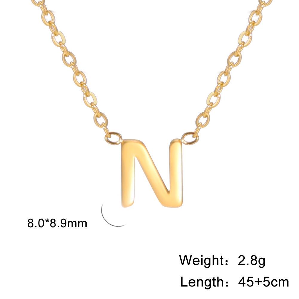 Stylish Women's Non-fading Titanium Steel Letter Pendant Necklace - 26 Unique Designs