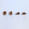4PCS Cute Animal Hook Walnut Wood Hooks Multi-Purpose Key Holder Wall Coat Rack Door Clothes Storage Home Children Room Decora