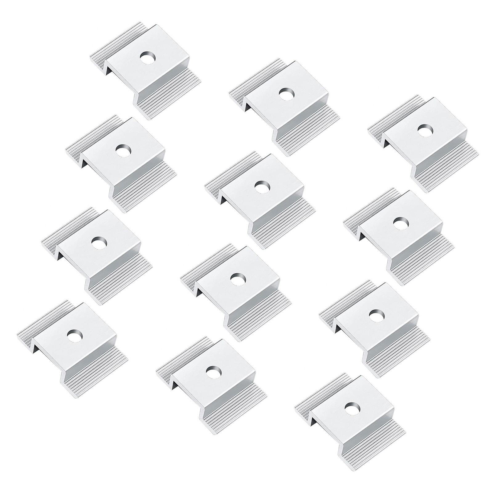 

12Pieces Sturdy Aluminum Alloy Solar Panel Clamps Mounting Brackets Portable for Efficient Systems Installation