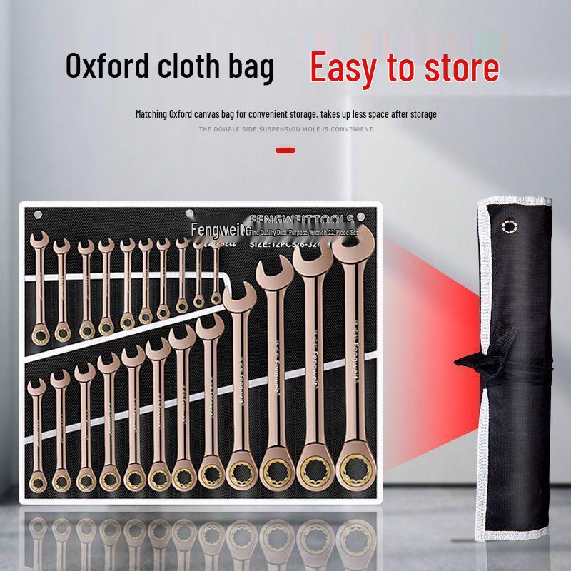 6-32mm Quick-Open Double-Ended Ratchet Wrench Set for Auto Repair