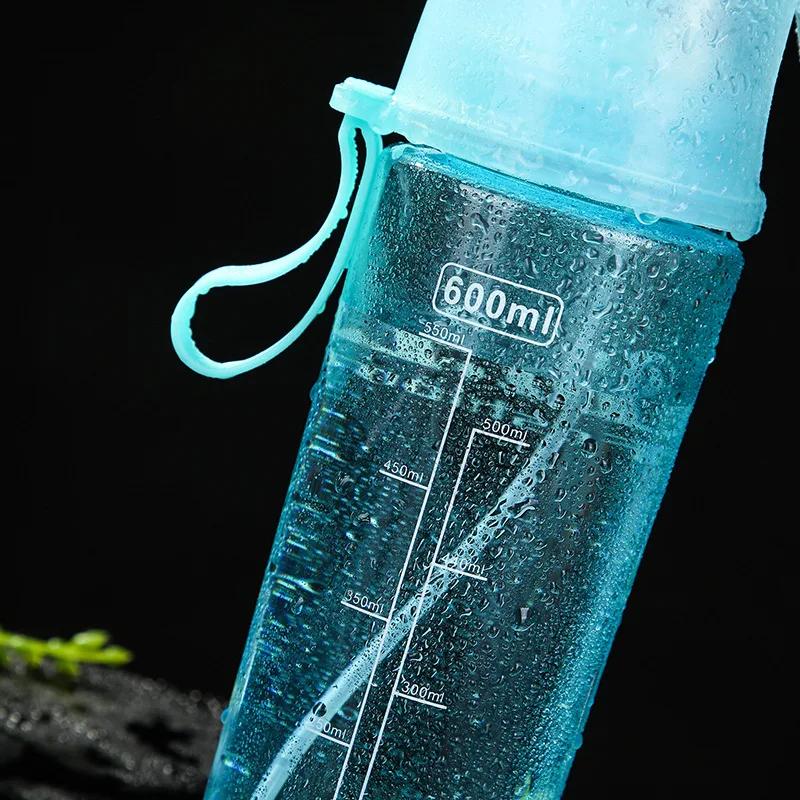 1/2/4PCS Creative Spray Portable Water Bottle Mist Atomizing Bottle for Outdoor Sports Gym Fitness Reusable Leak Proof Drinking