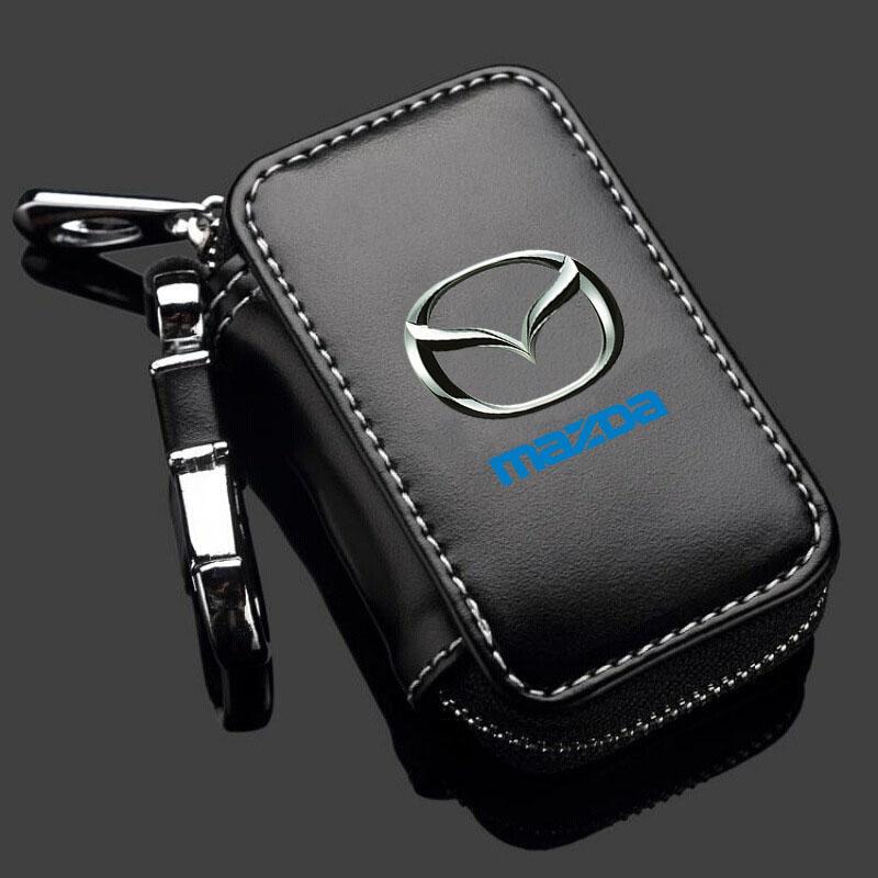 Car Key Case Leather Wallets Housekeeper Covers Zipper Bag for Mazda 3 bk bl 323 Axela Atenza CX-3 CX-4 CX5 CX-7 Car Accessories BM7