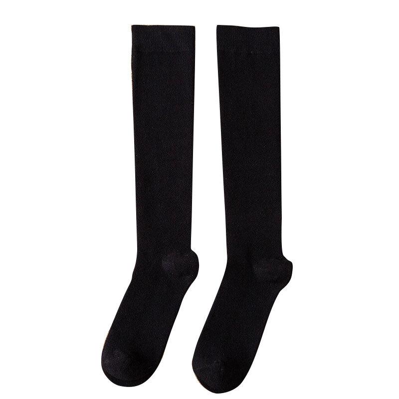 Female Spring and Autumn Pure Cotton Color Pressure Thin Leg Long Leg Socks