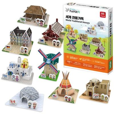 Paper Lock World Traditional House 3D Driedimensionale puzzel Korea 3D-puzzel