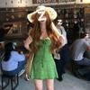 + (shorts) Retro Vacation Green Suspender Dress Summer Summer Tube Top New Slim Dress Short