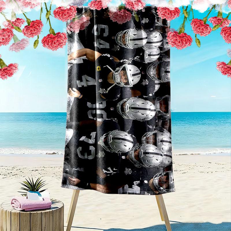 Raiders Players Print Beach Towel, Large Soft Quick Dry Towel for Beach Camping Swimming