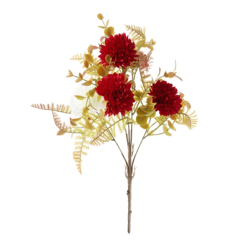 Artificial Fall Flower Arrangement with Pompon Chrysanthemums and Filler for Tabletop Vase Home Decor