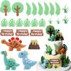 27PCS Wild Animal Cake Decorations 3D Ornaments Clam Leaf Ball Cake Decorations Birthday Cake Wild Theme Birthday Decorations