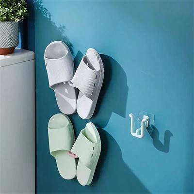 3Pcs No Punching Bedroom Neat Storage Shoe Drying Slippers Rack Bathroom Rack Slipper Hook Toilet Drainage Rack Wall Mounted