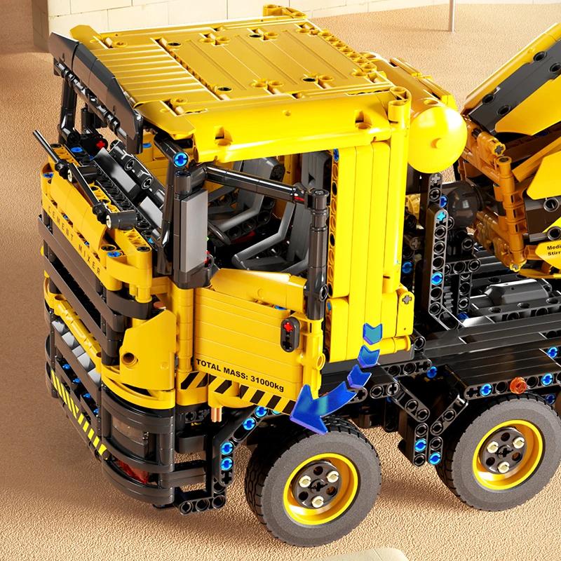 RC-Bausatz für Baufahrzeuge, Betonmischer, Stadtfahrzeug-Modellauto, Technologie-Bausteine, Kinderspielzeug, Geburtstagsgeschenk