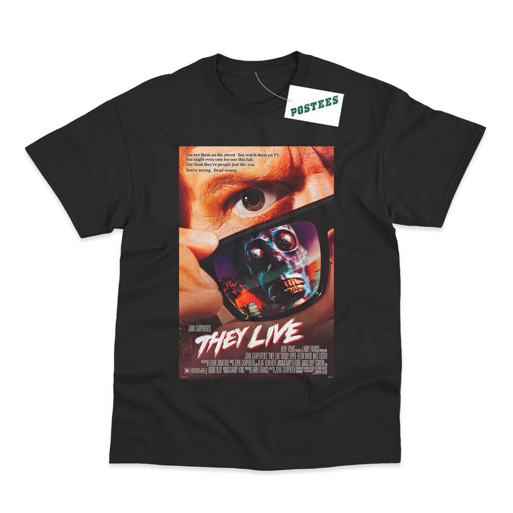 

Retro Movie Poster Inspired By They Live DTG Printed T-Shirt L