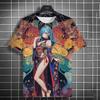 Men's T-shirt Cartoon Sexy samurai tattoo Women T shirts Summer Casual harajuku streetwear 3D Printed Hip Hop Unisex Tops
