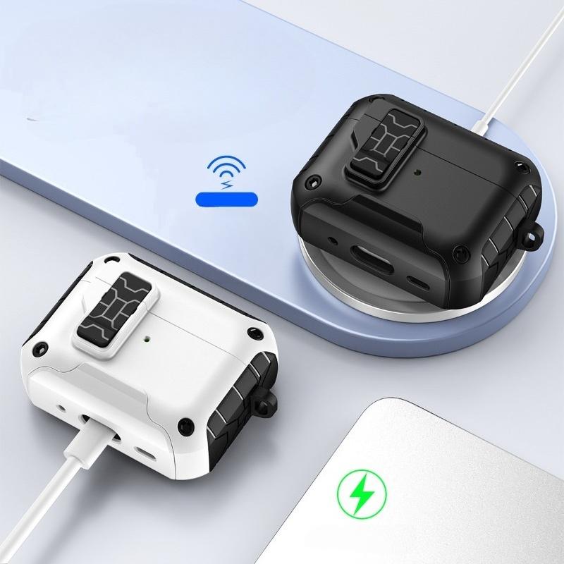 New Secure Lock Clip Earphone Case Cover for AirPods Pro 2nd Generation Shockproof Case for AirPods 4 with Phone Holder
