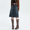 Plus Size Women's Denim Skirt Spring Autunm Vintage High Street Loose A-line Mid Skirt Casual Y2K Clothing