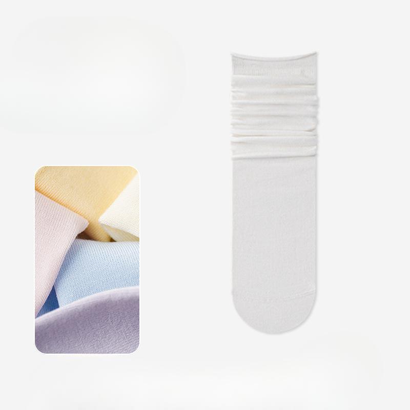 

Свернутые носки, Женские летние тонкие носки до середины икры, Простые белые махровые носки, Модальные бесшовные носки против скатывания, Длинные носки 1 pair