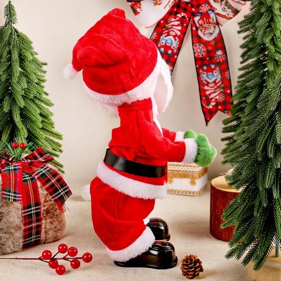 Šťastný twerkující Santa Claus panenka Vtipná tančící animovaná vánoční plyšová hračka Elektrická hudba zpívající Santa Claus Vánoční dekorace