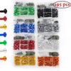 195PCS/Set Motorcycle Universal CNC Full Fairing Bolt Kits Bodywork Screws For BMW Kawasaki Honda Yamaha SUZUKI Pit Dirt Bike