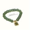 1pc Elegant Jade Colored Beaded Bracelet  Traditional Chinese Style, Chic Accessory for All Occasions Fashion Bracelet Women Gift