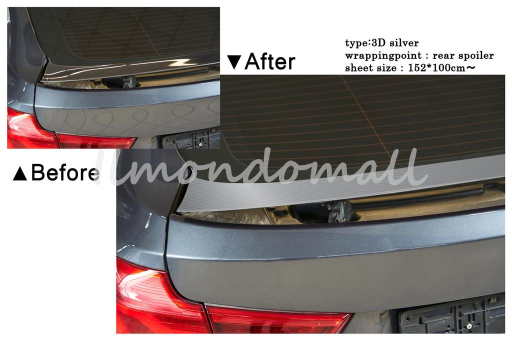 IlMondoMall Carbon Fiber 3D Carbon Car Wrap with Air Grooves 152 X Sheet, Fiber-Look (Silver, 35cm)