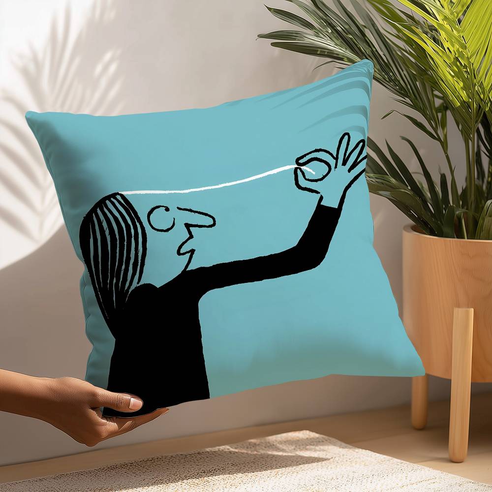 Aesthetic Art J-Jean-Jullien Pillow Case Plush Fabric Soft  Pillowcase Double Sided Print Cushion Cover Household Gifts