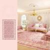VIKAMA Weicher rutschfester Teppich, Rosa Persischer Vintage-Teppich Geeignet für Schlafzimmer-Bodenmatten, Dekorativer Teppich Ideal für Kinderzimmer